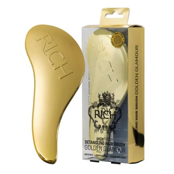 RICH Pure Luxury Satin Touch Detangling Brush Golden Metallic HIUSTARVIKKEET ja -LAITTEET