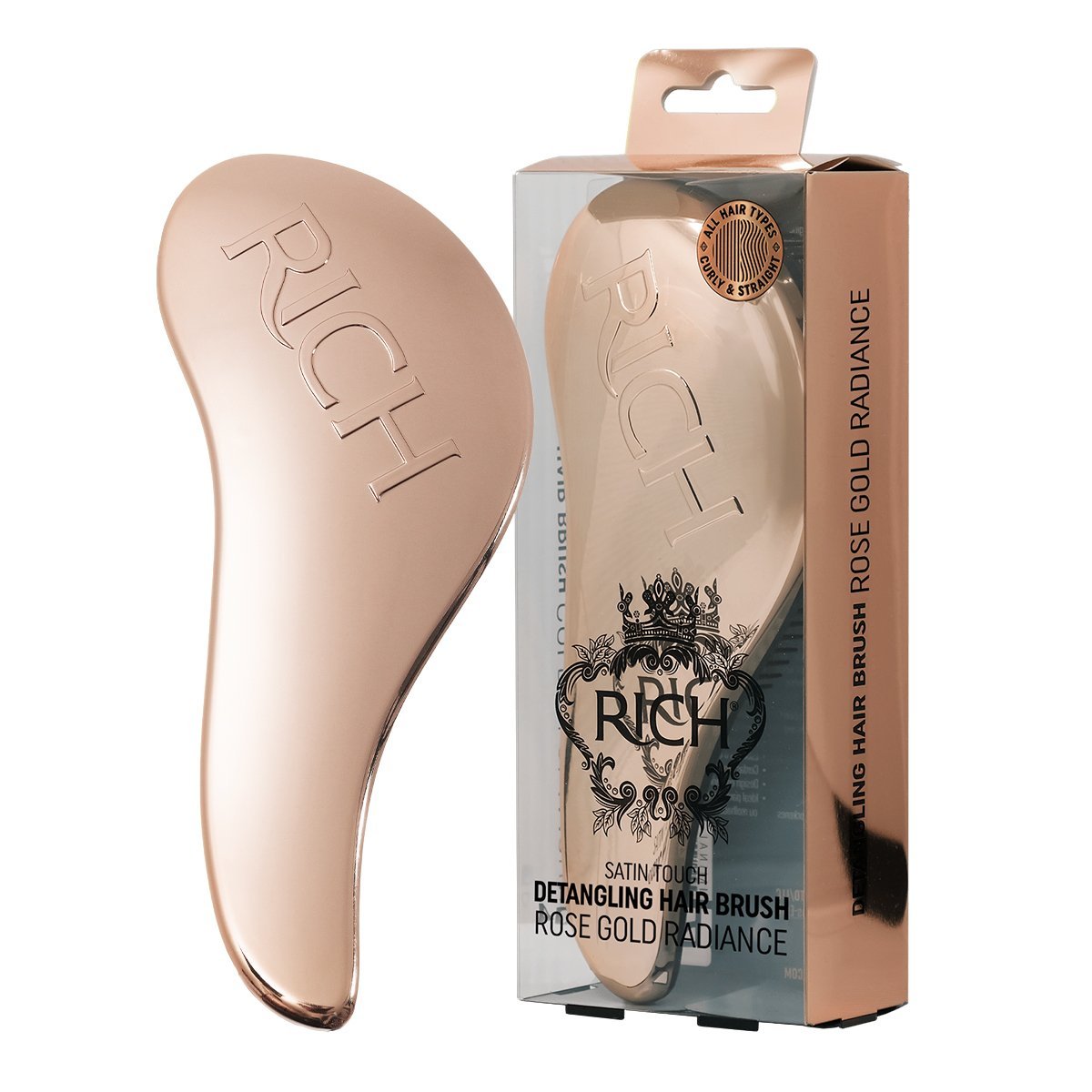 RICH Pure Luxury Satin Touch Detangling Brush Rose Gold Radiance HIUSHARJAT RICH Pure Luxury Satin Touch Detangling Brush Rose Gold Radiance HIUSHARJAT